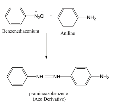 The reaction of Benzenediazonium chloride with aniline class 12 chemistry  CBSE
